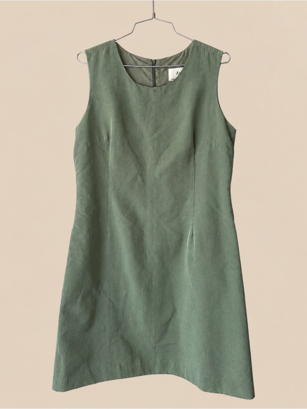 90s Vintage Ethereal Green Mini Shift Dress XL